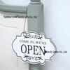 Double-Sided Wooden Hanging Door Sign for Home or Business Decor