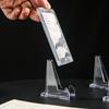 24Pcs Clear Coin Stand Mini Stable Triangle Collection Card Photo Small Artwork Badge Commemorative Medal Display Holder Show Rack