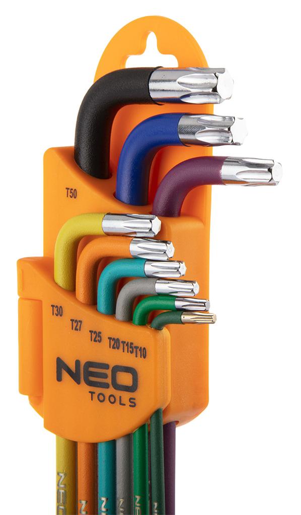 Torx T10-50 Keys, Set Of 9, Colored