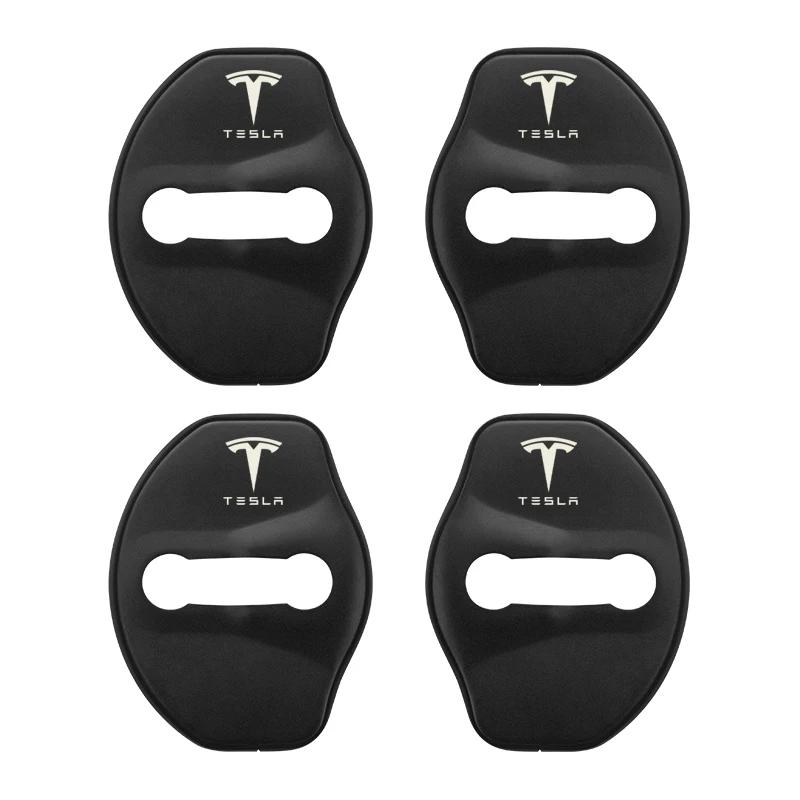 High-quality Matte Car Door Lock Cover Auto Emblems Case For Tesla Model 3 Model X Y Style Roadster Accessories