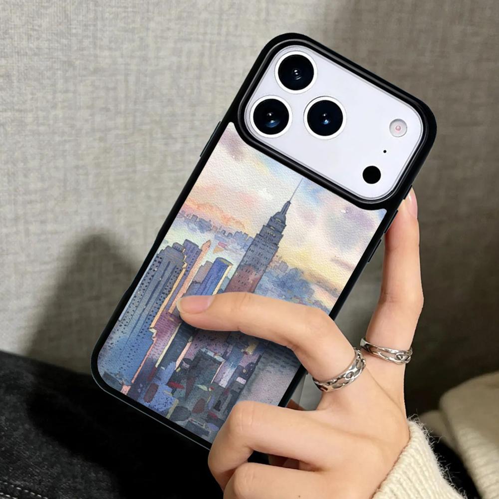 Hülle Case für iPhone 17 Air 16 Pro Max 15 Plus 11 13 Mini 14 12 Rückseite Handyhülle New York City weich