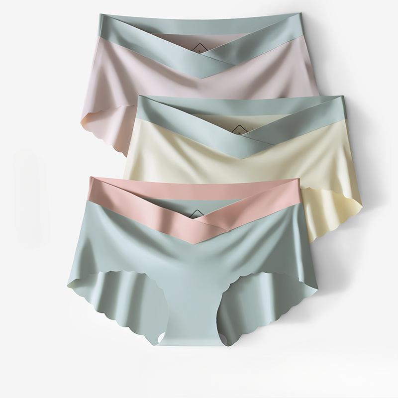 Bezszwowe majtki z lodowego jedwabiu Kobiety Wygodna bielizna Damskie Majtki z niskim stanem Plus Size Majtki ciążowe Seksowna bielizna