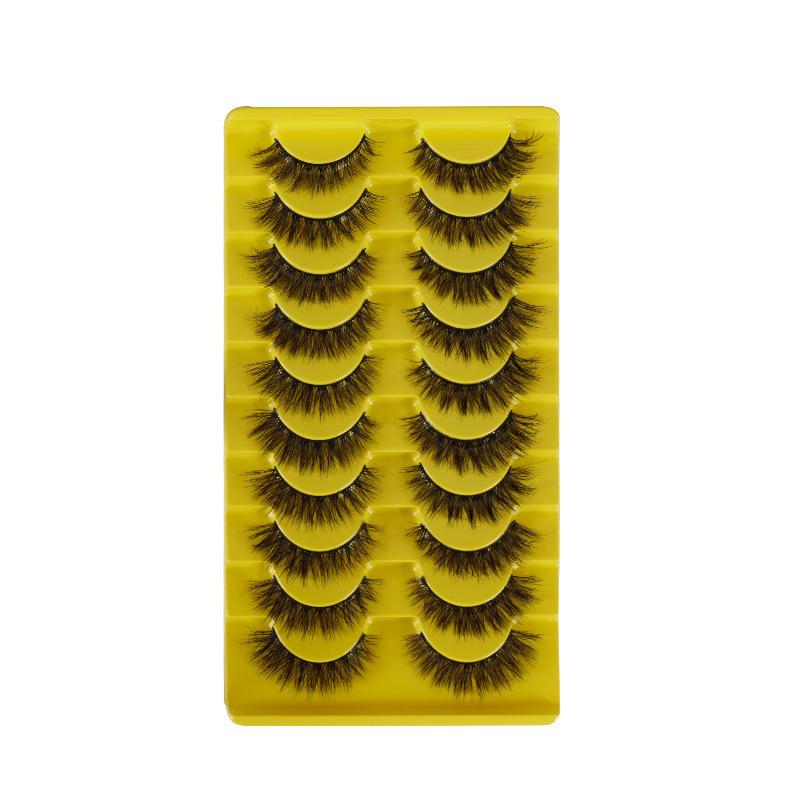 10 Pairs of 3D Fluffy Thick False Eyelashes - Natural Curling Style