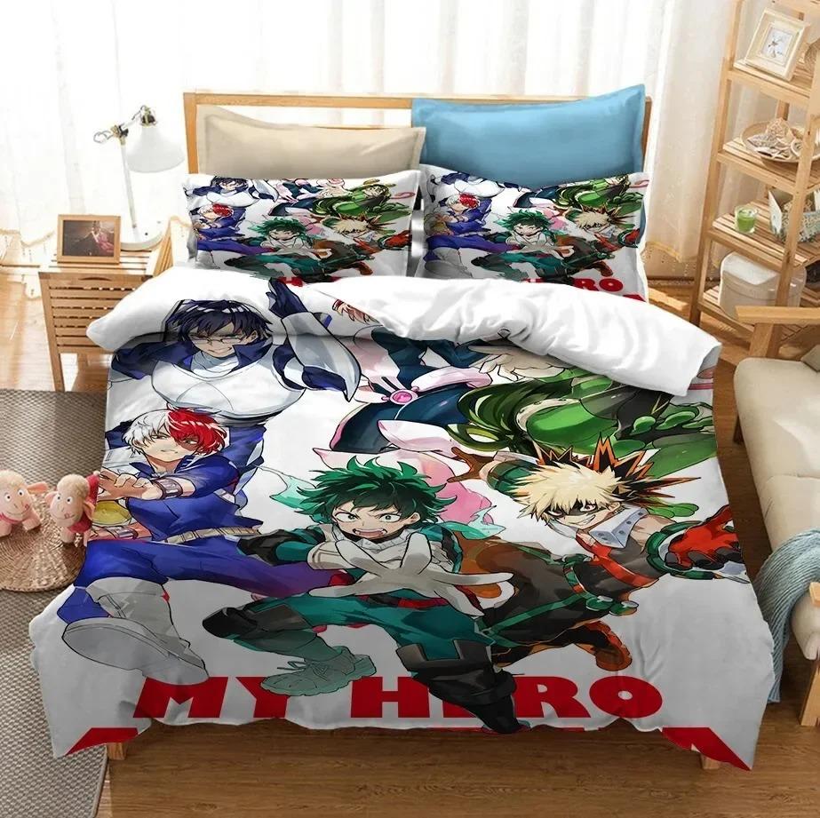 3D Print Japan Anime My Hero Academia Bedding Set Bedroom Soft Modern Bedspreads Comefortable Duvet Cover Quilt Cover Pillowcase