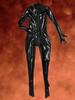 Combinaison Brillante PVC Wetlook Amincissante Poitrine Chaude Sexy Zentai Bodysuit Faux Latex Gant Cinq Doigts Collant Intégral Leotard Femme