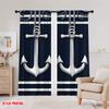 2D Flachdruck 2 Stück Vorhang Nautischer Anker Vielseitiger Stoff, Ohne Strom Partydekorationen Geeignet für Karnevalsdeko