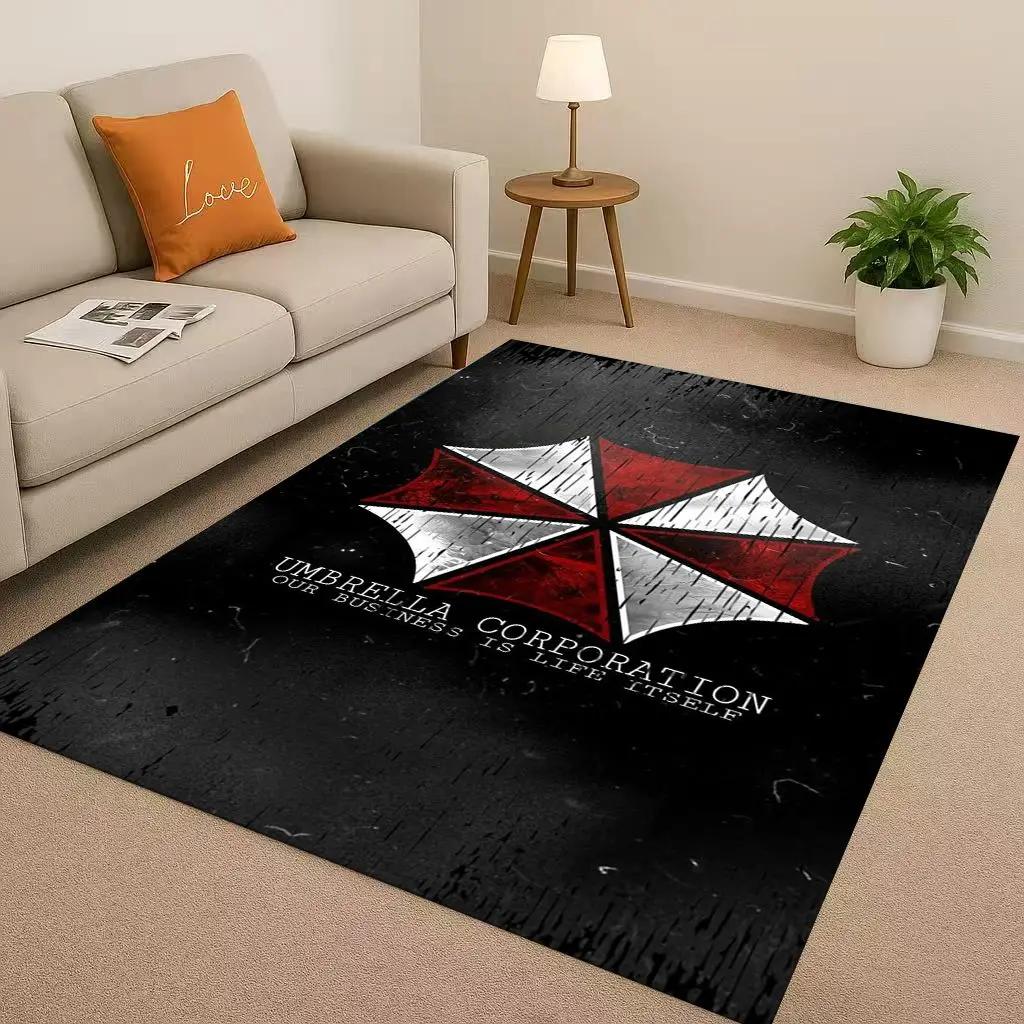 3D Leon R-Resident Evil Game Cartoon Living Room Non-Slip Area Rug Soft Carpet for Bedroom Playroom Sofa,Easy Clean Home Doormat