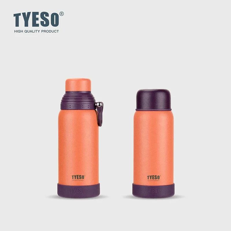 

Tyeso Stainless Steel Double-Lid Insulated Sports Water Bottle Portable Handheld Outdoor Large Capacity Flask Stylish Water Cup 600ML оранжевый