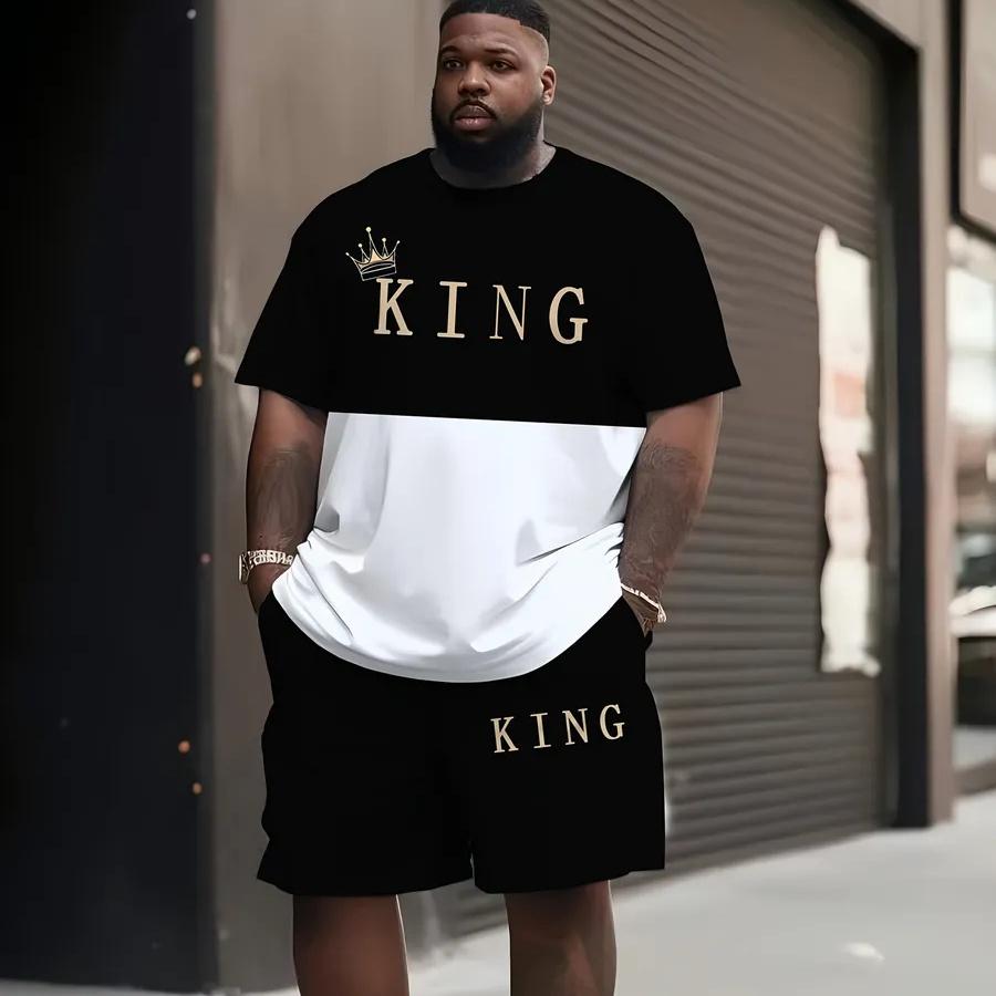 New Summer Men s Casual Suit Oversized Two-Piece Simple Casual Streetwear Letter Print Beach Suit Men s Comfortable Soft Breathable Shorts Sport Swear S