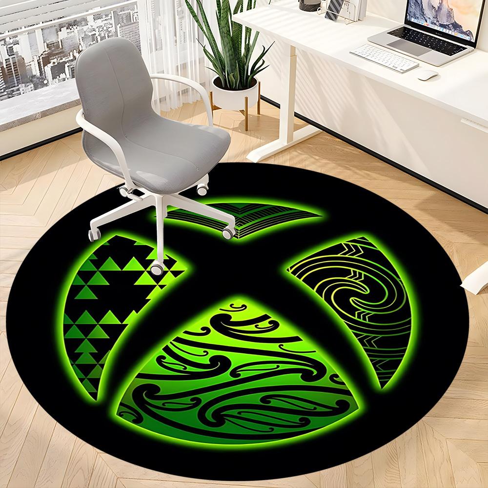 1pc Gaming Culture Office Round Area Rug, Indoor Mat Suitable For Office, Under Office Chairs Bedroom Living Room Home Decor, Room Deco