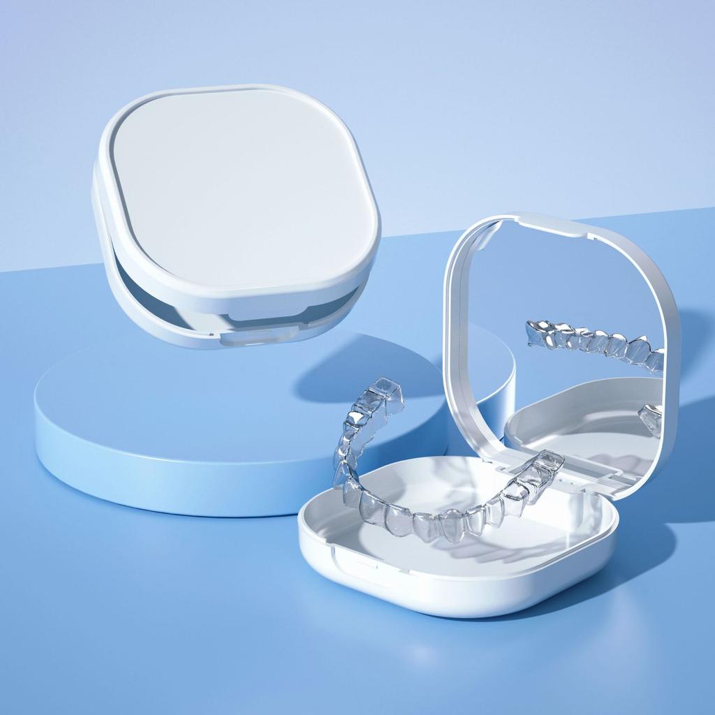 Elderly Portable False Teeth Box Denture Storage Box Invisible Braces Orthodontic Retainer Case With Cover Dustproof Container