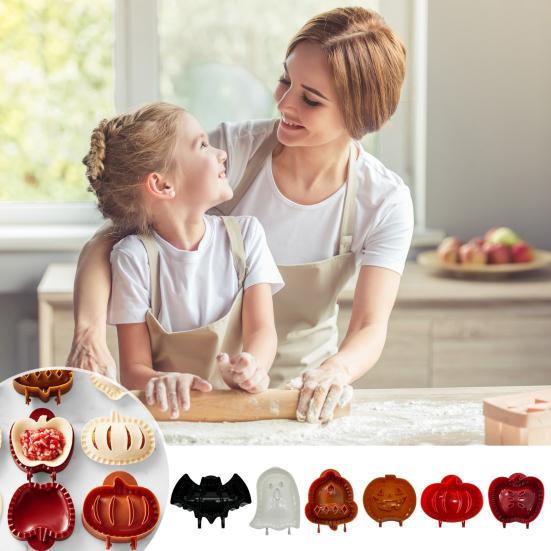 Dough Press Pocket Pie Mold Holiday Pumpkin Ghost Bat Fruit Shape Cookie Mold Party Hand Pie Cutter Pudding Cake Decoration
