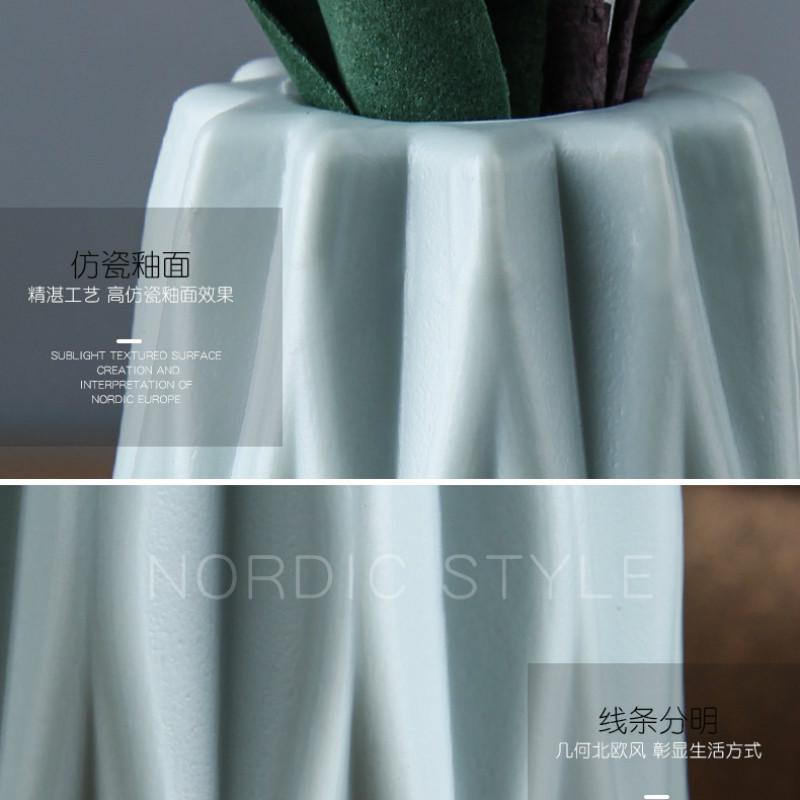 Origami Plastic Vase White Imitation Ceramic Flower Pot Flower Basket Flower Vase Decoration Home