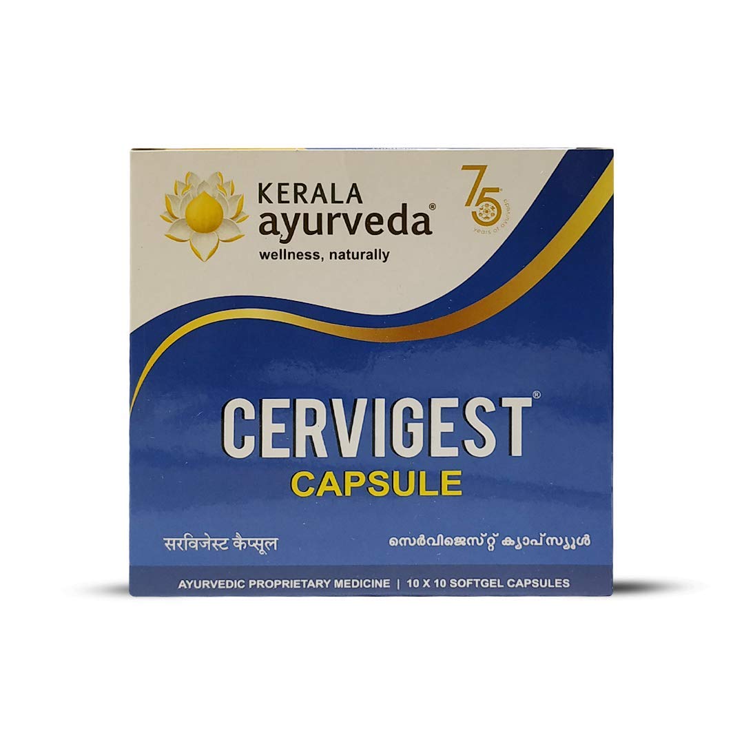 

Kerala Ayurveda Cervigest Capsule 100 Count for Neck Shoulder Back Pain Muscle Relief