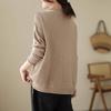 Women's Loose Stand Collar Sweater Autumn Winter Vintage Soft Skin-Friendly Solid Color Sweater