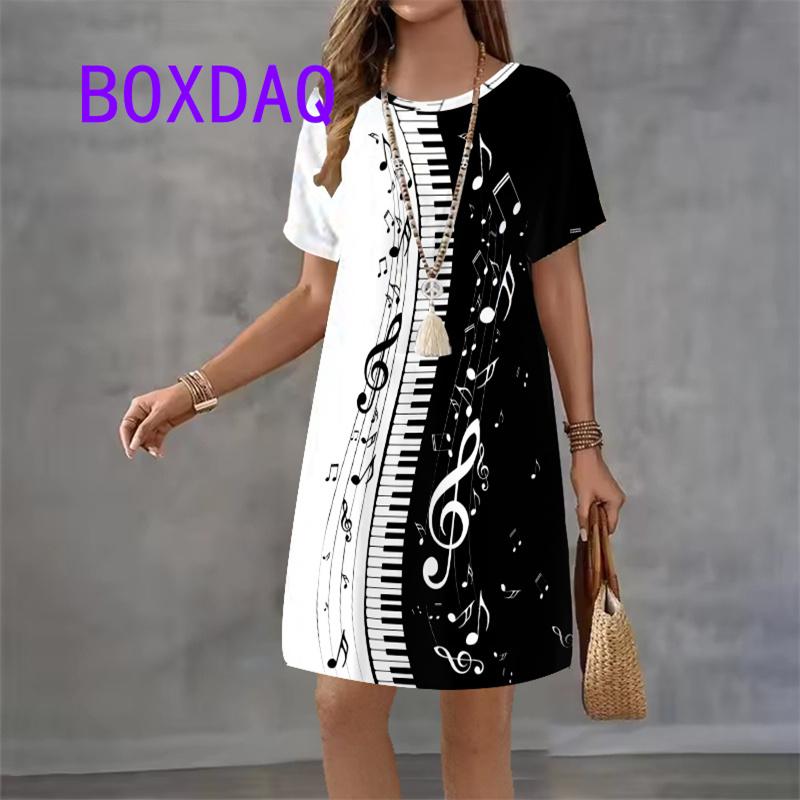 

Vintage Leopard Pattern Print Women Dress Casual Summer Short Sleeve O-Neck Loose A-Line Dress Female Big Size Sundress S