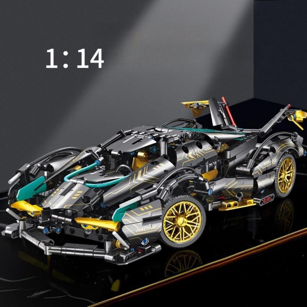 1:14 MOC V12 Mașină Sport Super Viteză Blocuri de Construcție Vehicul de Curse Asamblare Cărămizi Jucării pentru Adulți Copii Cadouri de Ziua de Naștere Anul Nou
