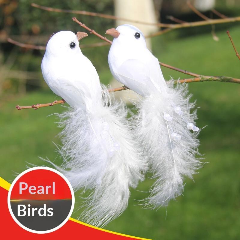3/6Pcs 3D Fake Craft Birds Artificial Foam Feathers Birds Birthday Party Decorations Home Garden Wedding Decoration