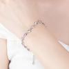 925 Silver Heart Shaped Bracelet For Women Retro Korean Versatile Pink Crystal Charm Bracelets Original Party Jewelry
