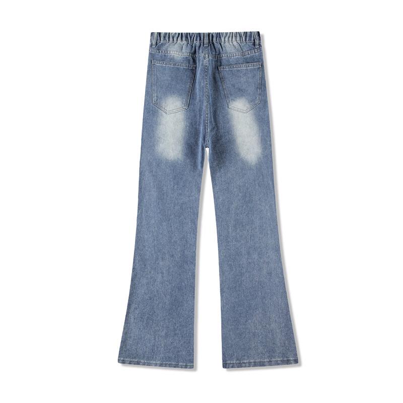 Chu Tang Herren American Retro Washed Straight Flare Stretch Jeans