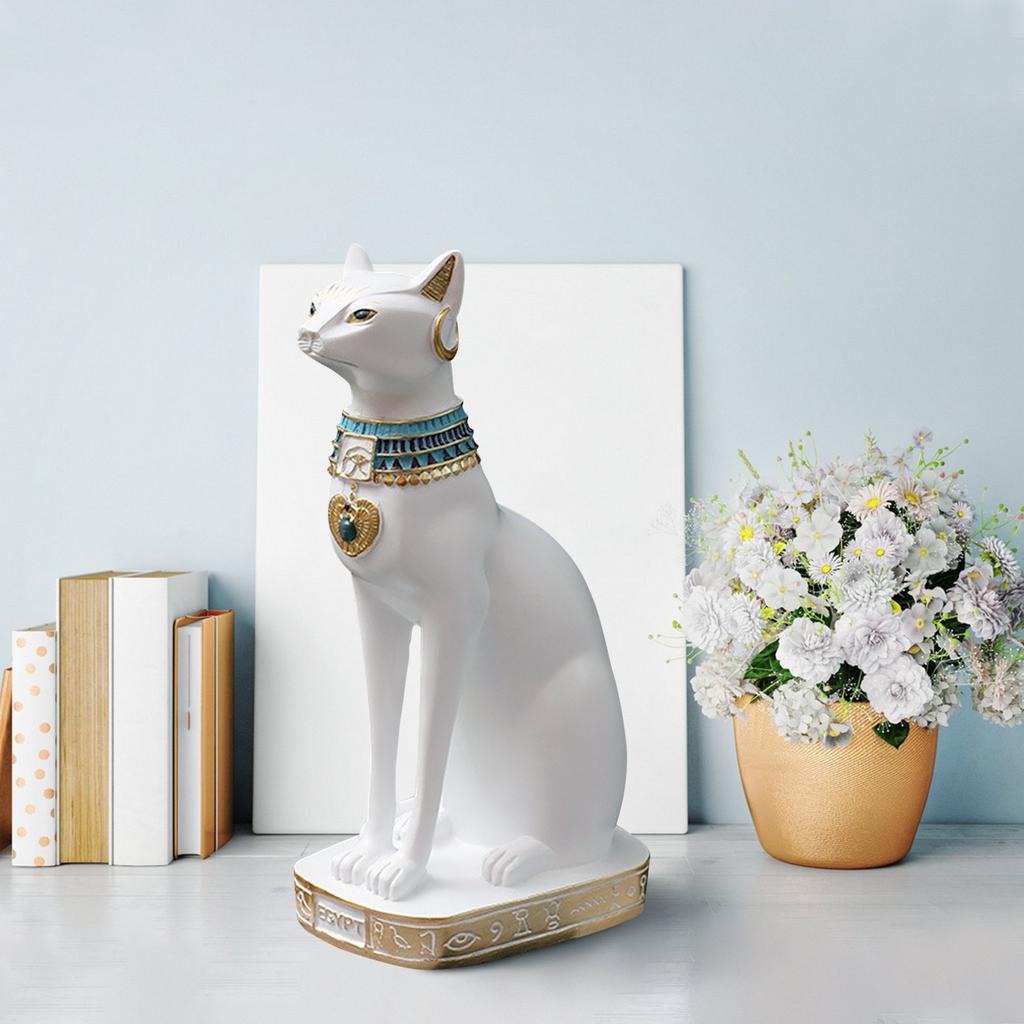 Ancient Egypt, Egyptian Bastet Cats Statue Collectible Sculpture Cat Tall Resin Figurines Room Ornament Halloween Mummy Decor Crafts Cute