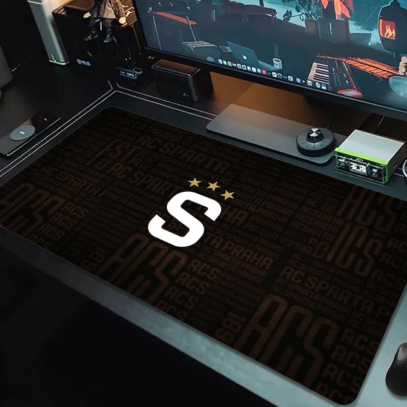 AC Sparta Praha Krajka Jednobarevná Podložka pod myš Velká Herní Podložka na stůl Protiskluzová Podložka pro Notebook Tablet Velký Podložka pod myš XXL Podložka Mini PC Podložka na hraní S uzamykatelným okrajem_XIA 30cmx60cm(11.8x23.6inch) black