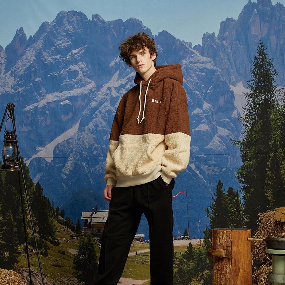 Valant Classic Color Block Fleece Hoodie - Brown Brown/(L) Large