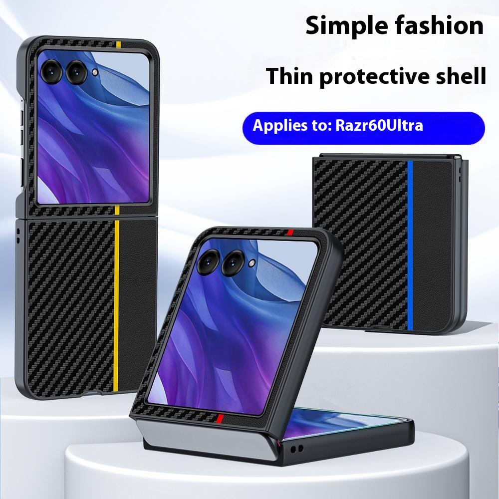 For Motorola Razr 60 Ultra 5G Case Carbon Fiber Texture Ultra Slim Hard PC Phone Cover