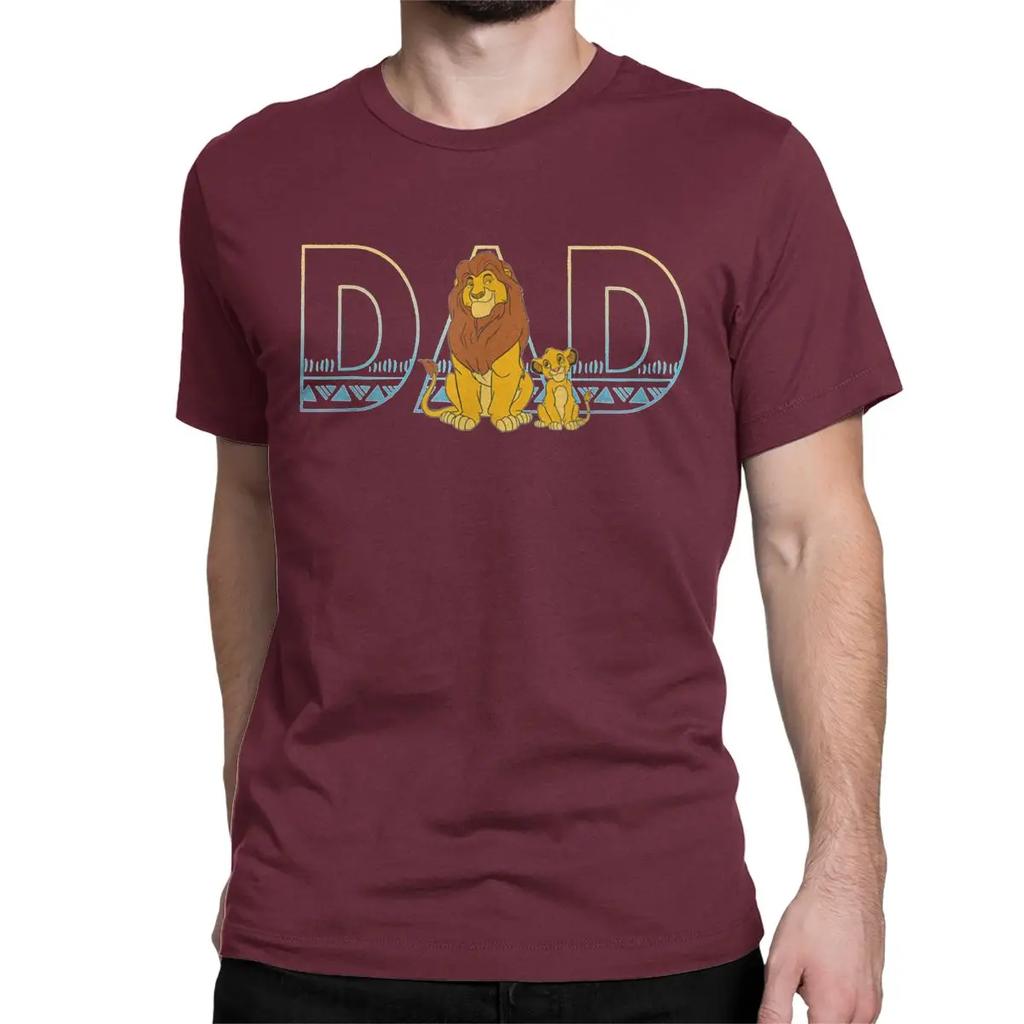 The Lion King Simba Mufasa Dad T Shirt 100% Cotton Funny T-Shirt Tee Shirt Short Sleeve Tops Graphic Printed Unisex
