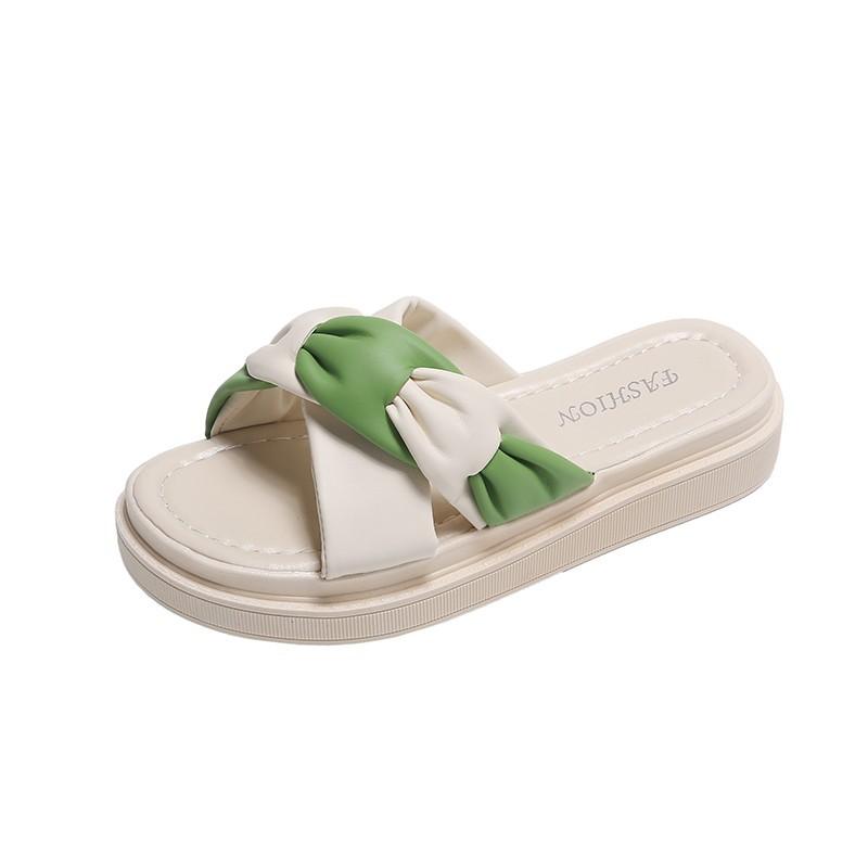 Evening wind slippers women's summer outer wear thick bottom cross soft bottom new fashion going out sandals