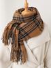 Women Autumn Winter Vintage Knit Scarf Headscarf Ladies Men Casual Plaid Tassel Scarve Mujer Male Wrap Shawl Unisex New Korean