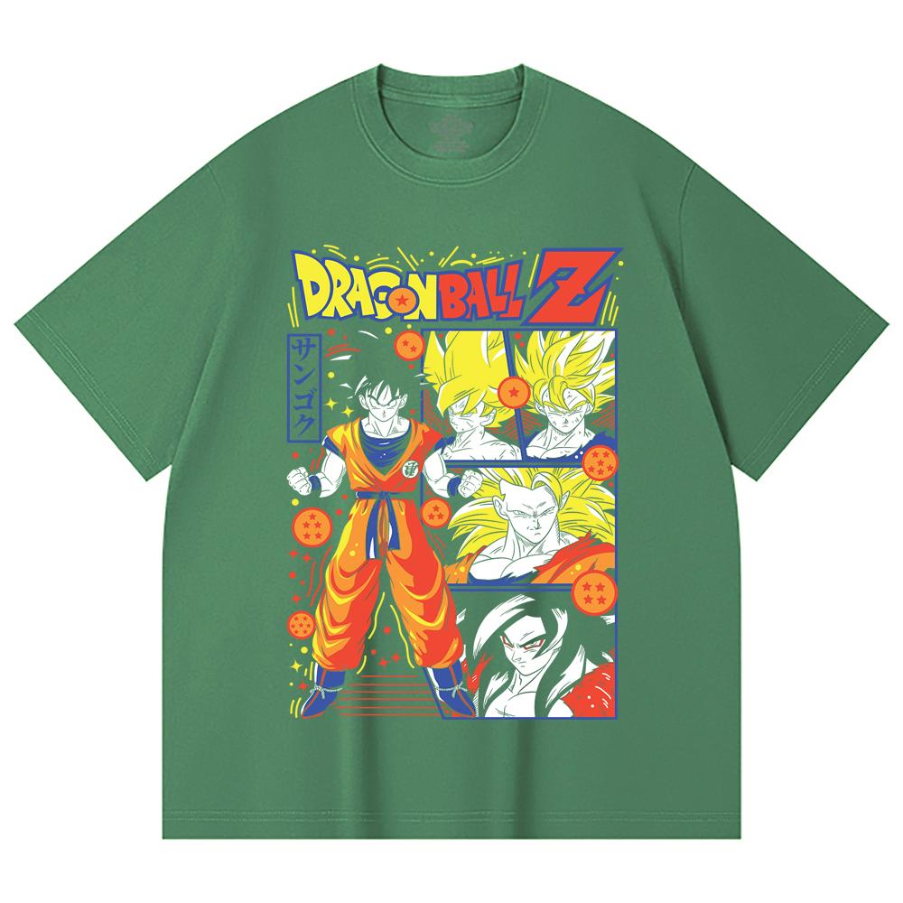 230 Gsm 100% Cotton Dragon Ball V56 Goku Print Unisex Heavy Cotton T Shirt