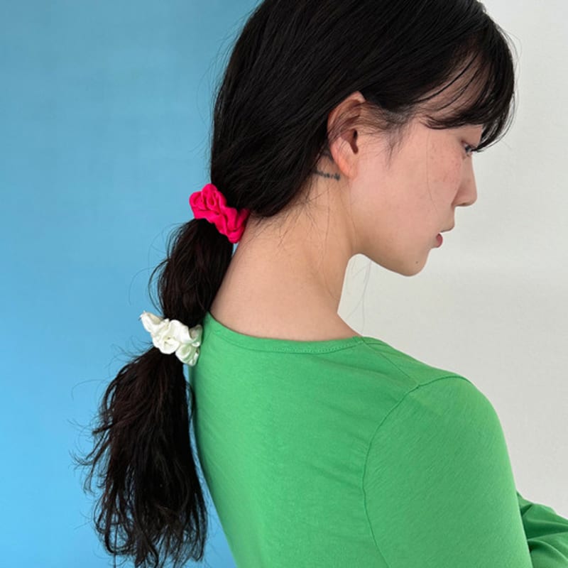 geegee [1+1] mini satin scrunchie - 4color
