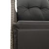Garden Sofa 2 Seater Adjustable with Table Grey Poly Rattan