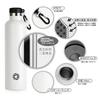 FJbottle 1 Liter Vacuum Insulated Stainless Steel Water Second for Direct Sports Includes Water Bottle Cover and Cleaning Suitable for and White