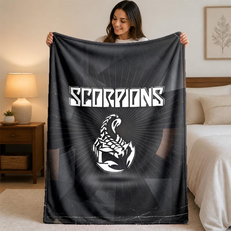Scorpions Print Flannel Blanket Cozy Lightweight Plush Throw Blanket For Bed Sofa Household Use