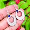 Natural Lapis Lazuli Gemstone 925 Sterling Silver Gift Earring 1.85" e3P37