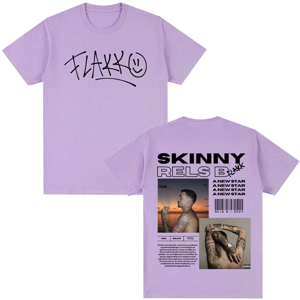 Rapper RELS B Skinny Flakk A New Star Album Merch Tshirt Unisex Women Clothing Fashion Hip Hop Tshirts Cotton T Shirts Streetwear