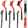 8Pcs Wire Brush Brass/Stainless Steel/Nylon Cleaning Brush and Scraper Rust Removal Paint Scrubbing Wire Brush for Window Tile