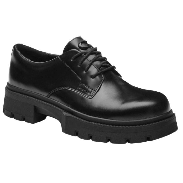 Coach Jonathan Leather Round Toe Lace-Up Casual Shoes Men Sneakers Black CZ615-BLK