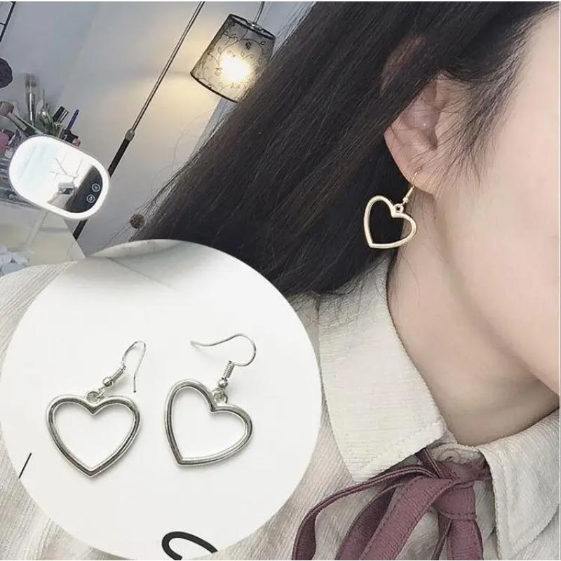 Ohrringe Für Damen Gold Modeschmuck Anhänger Mädchen Trend Geschenk Hängend Dangler Ohrhänger Verschluss Weiblich Herz Einfach