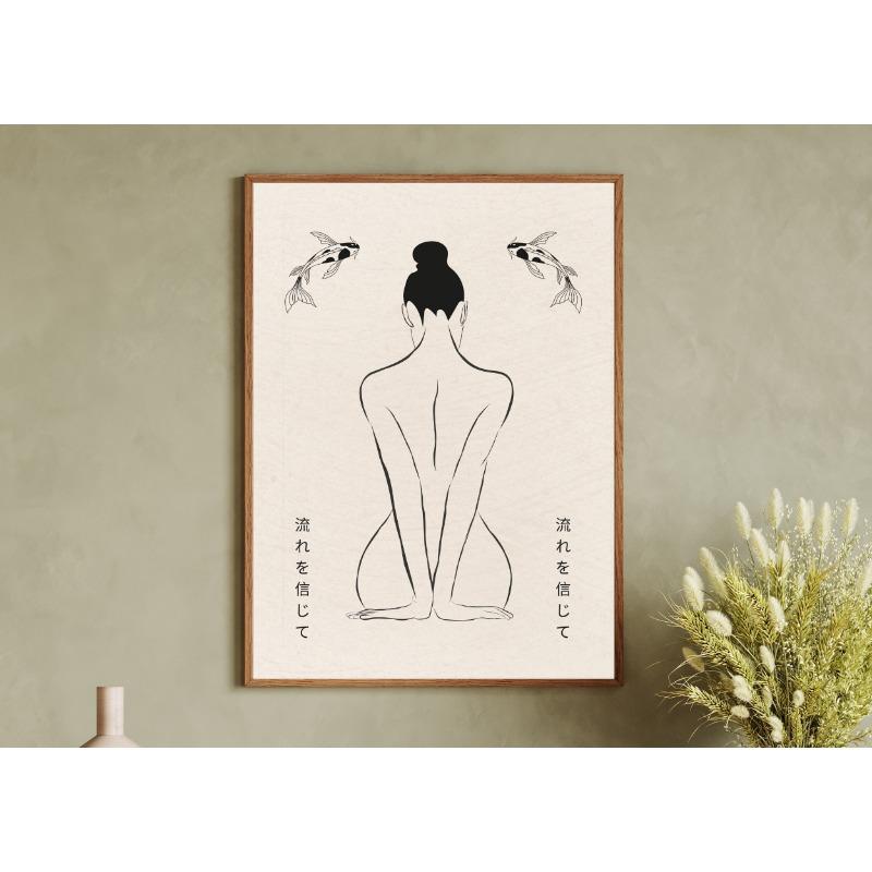 Japanese Vintage Spiritual Prints Modern Wall Art Poster Divine Feminine Chakra Canvas Painting Living Room Apartment Decor