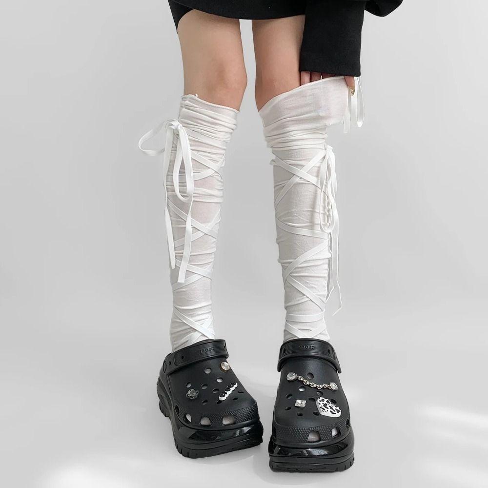 Women Ballet Strappy Calf Socks Punk Cosplay Socks New Thin Stocking