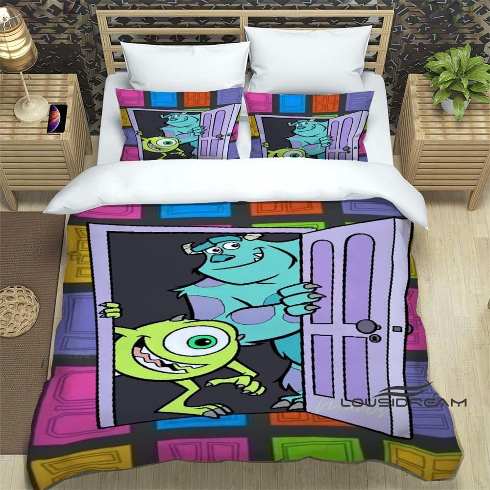 3-piece Monsters, Inc. Bedding Set, 3D Printed Cartoon Pattern Duvet Cover Set, Includes Pillowcases, Filling Not Included.