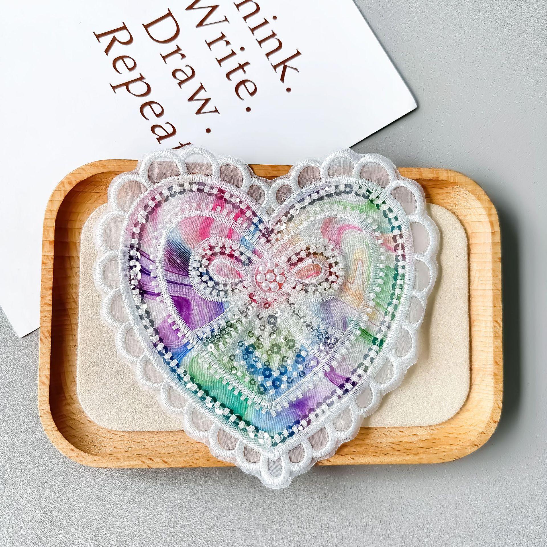 

Symphony Organza Three-Dimensional Pearl Love Cloth Sticker Handmade Bag Hair Accessories Clothing Cloth Patch Cloth Sticker Accessories 55722 White