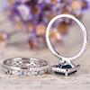 Luxury Charm Shining Full of Sea Blue Zircon Crystal Geometric Square Rings for Women Men Bride Engagement Wedding Jewelry Gift