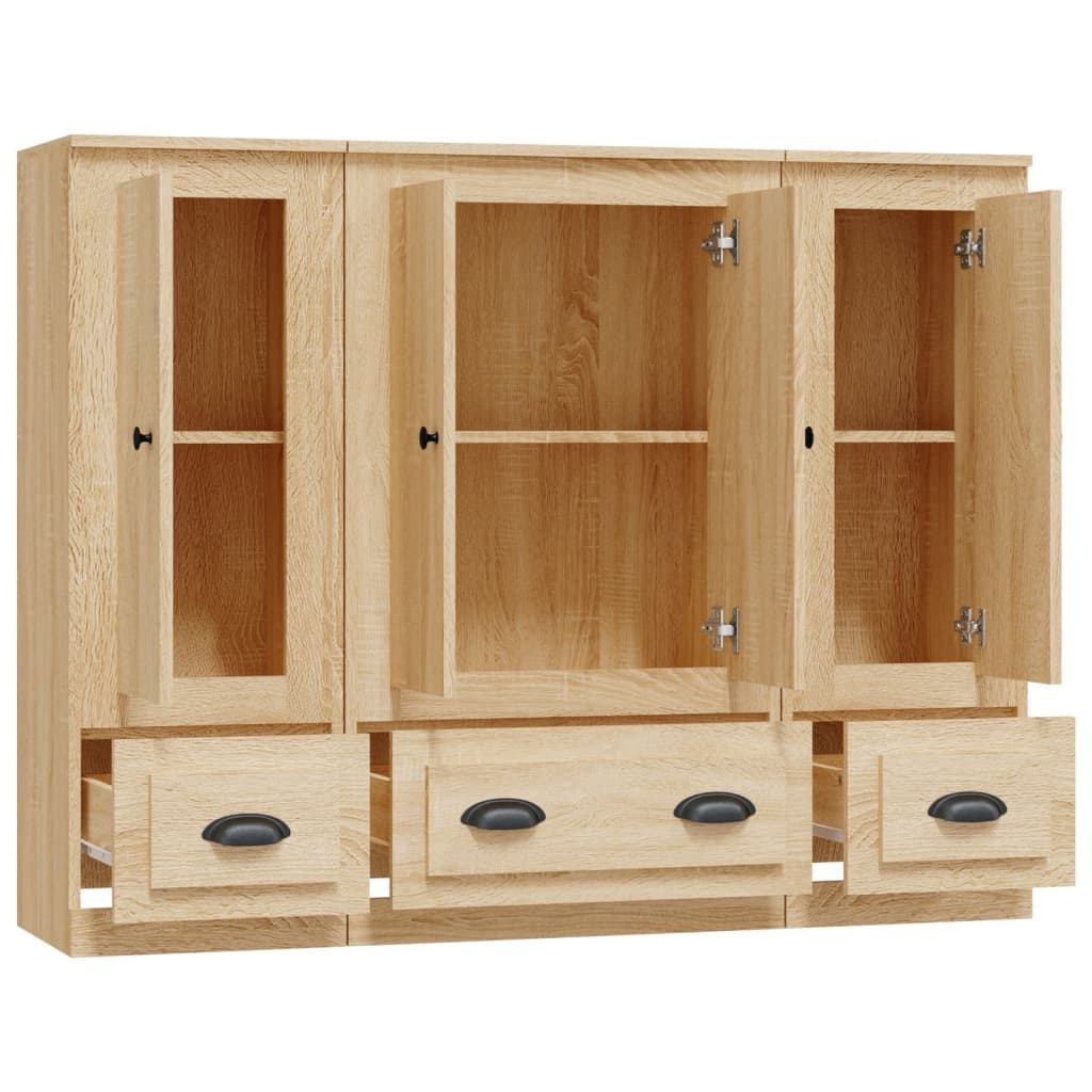 Tall Cabinets, 3 Pcs., Sonoma Oak, Wood-Based Material