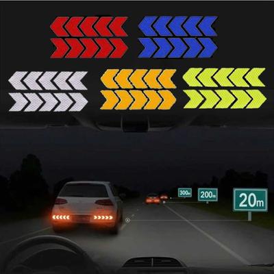 10Pcs Car Arrow Reflective Stickers Universal Automobile Safety Warning Reflector Decorative Strips Vehicle Body Reflective