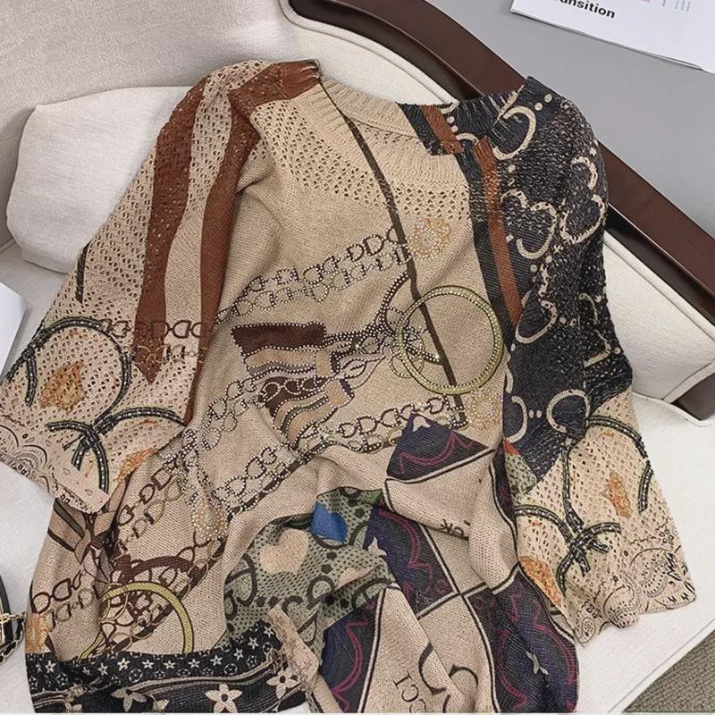 

Свободный льняной шелковый топ с короткими рукавами для женщин (Размеры 100-180 катти) One Size хаки