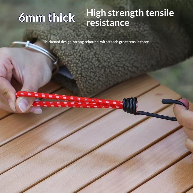 Strong 5pcs Elastic Rope Hook for Tents Versatile Outdoor Use for Camping and Adventure